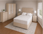 Premium Beige Bedroom Suite Set - Wardrobe with Drawers, Chest & Bedside Tables - Image 5
