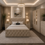 Luxury Home Bedroom Set with Wardrobe, Chest and Nightstand Pair