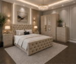 Luxury Home Bedroom Set with Wardrobe, Chest and Nightstand Pair - Image 3