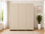 Stylish 5 Door Wardrobe Closet with Mirror - 5 Door Wardrobe with Full Mirror & 4 Drawers - Image 4