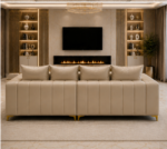 Lilly sofa Beige colour sofa - Lilly comfortable living room sofa - Premium Lilly L-Shape 4 Seater Sofa - Image 5