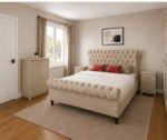 Stylish Wooden Sleigh Double Bed Set  - Sleigh Bedroom & Storage Collection - Classic Luxury Sleigh Furniture Set - Image 2