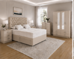 Modern Beige Bedroom Storage Solution - Wardrobe, Chest & Side Units