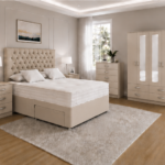 Modern Beige Bedroom Storage Solution - Wardrobe, Chest & Side Units