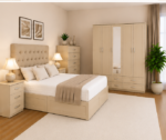 Luxury Bedroom Suite with Bed, Wardrobe, Drawer Chest & Bedside Tables