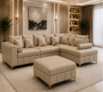Lilly sofa Beige colour sofa - Lilly comfortable living room sofa - Premium Lilly L-Shape 4 Seater Sofa