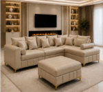 Lilly sofa Beige colour sofa - Lilly comfortable living room sofa - Premium Lilly L-Shape 4 Seater Sofa - Image 3