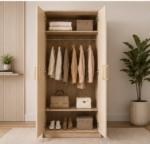Premium Quality 2 Door Wardrobe – Organize in Style with beige colors - Image 3