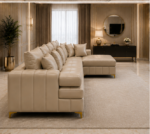 Lilly sofa Beige colour sofa - Lilly comfortable living room sofa - Premium Lilly L-Shape 4 Seater Sofa - Image 4