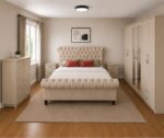 Stylish Wooden Sleigh Double Bed Set  - Sleigh Bedroom & Storage Collection - Classic Luxury Sleigh Furniture Set - Image 4