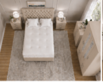 Modern Beige Bedroom Storage Solution - Wardrobe, Chest & Side Units - Image 2