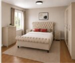 Stylish Wooden Sleigh Double Bed Set  - Sleigh Bedroom & Storage Collection - Classic Luxury Sleigh Furniture Set - Image 3