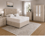 Modern Beige Bedroom Storage Solution - Wardrobe, Chest & Side Units - Image 3