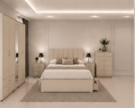 Modern Complete Bedroom Set – 5 Door Wardrobe, Bed & Storage Collection