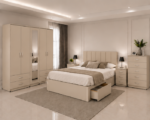 Modern Complete Bedroom Set – 5 Door Wardrobe, Bed & Storage Collection - Image 2