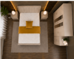 Elegant Beige Bedroom Furniture Set with Full Mirror Wardrobe -  Bedside Tables & Chest of Drawers - Image 3