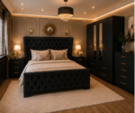 Modern Black Bedroom Set with Large Wardrobe, Side Tables and Drawer Chest - Image 5