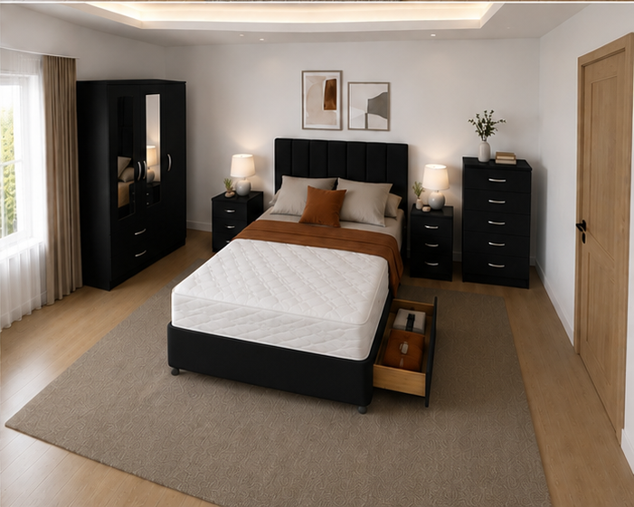 black_angle_4_bottom_right Premium Master Bedroom Package - Elegant Bedroom Decor Set - Image 1