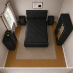 Elegant Upholstered Bed with 2 Door Wardrobe and Chest of Drawers - Image 4