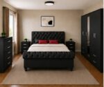 Luxury Sleigh Bedroom Suite Set  - Sleigh Bed & Chest Drawer Set Contemporary  - Bedroom Furniture - Image 4