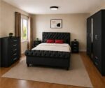 Luxury Sleigh Bedroom Suite Set  - Sleigh Bed & Chest Drawer Set Contemporary  - Bedroom Furniture - Image 3
