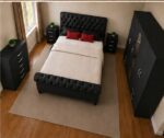 Luxury Sleigh Bedroom Suite Set  - Sleigh Bed & Chest Drawer Set Contemporary  - Bedroom Furniture - Image 2