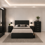 Elegant Bedroom Package – Bed, 5 Door Wardrobe, Chest of Drawers & Nightstands