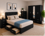 Bedroom Essentials Bundle with Large Capacity Wardrobe - Image 4