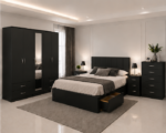 Elegant Bedroom Package – Bed, 5 Door Wardrobe, Chest of Drawers & Nightstands - Image 2
