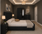 Stylish Double Bed Room Set with Wardrobe and Chest - Image 4