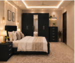 Modern Master Bedroom Furniture Collection_ Bed, Wardrobe & Chest of drawer - Image 3