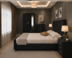 Stylish Double Bed Room Set with Wardrobe and Chest - Image 2