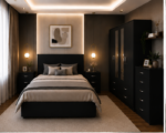 Complete black Bedroom Collection – Wardrobe, Chest of Drawers & side tables - Image 5