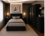 Complete black Bedroom Collection – Wardrobe, Chest of Drawers & side tables - Image 3