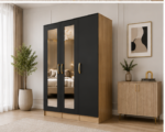 3 Door Wardrobe with Mirror – Elegant Home 3 Door Mirror Wardrobe - Image 4