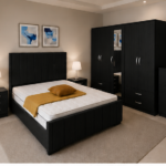 Stylish Black Bedroom Furniture Collection | Double Bed with Matching Storage Set
