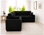 Black Dylan 5-Seater L-Shaped Corner Sofa - Image 2