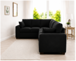 Black Dylan 5-Seater L-Shaped Corner Sofa - Image 3
