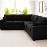 Black Dylan 5-Seater L-Shaped Corner Sofa