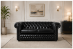 Chesterfield 2-Seater Sofa with Black colors sofa - Grand Comfort Chesterfield Sofa - Image 3