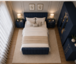 Modern Blue Bedroom Set – 4 Door Wardrobe, Chest Drawer & 2 Side Tables - Image 4