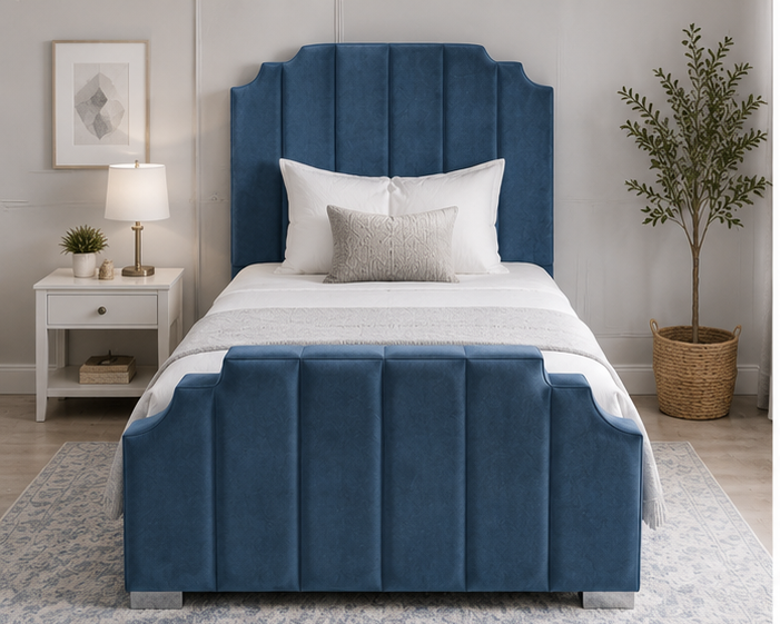 blue_bed_1 Arizona Single Bed with Contemporary Design - Image 1