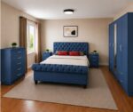 Modern Sleigh Bedroom Collection - Premium Sleigh Bed Furniture Package - Stylish Sleigh Bed & Wardrobe Bundle - Image 3