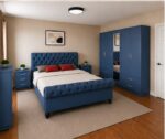 Modern Sleigh Bedroom Collection - Premium Sleigh Bed Furniture Package - Stylish Sleigh Bed & Wardrobe Bundle