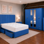 Luxury King Bed Furniture Set - Six Door Wardrobe With Four Drawer - Chest of Five Drawers With Two Bed Side Table