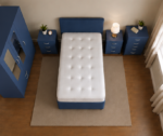 Contemporary Blue Bedroom Collection - Wardrobe, Chest of Drawers & Bed - Image 3