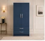 SpaceSaver Two Door Wardrobe with Drawers - Contemporary Two Door Wardrobe Cabinet - Image 5