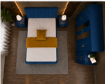 Premium Modern Blue Bedroom Set – Large 6 Door Wardrobe with Mirrors & Extra Storage - Image 3