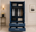SpaceSaver Two Door Wardrobe with Drawers - Contemporary Two Door Wardrobe Cabinet - Image 3