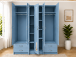 5 Door Wardrobe with Full Mirror & 4 Drawers - Luxury 5 Door Wardrobe - Image 3